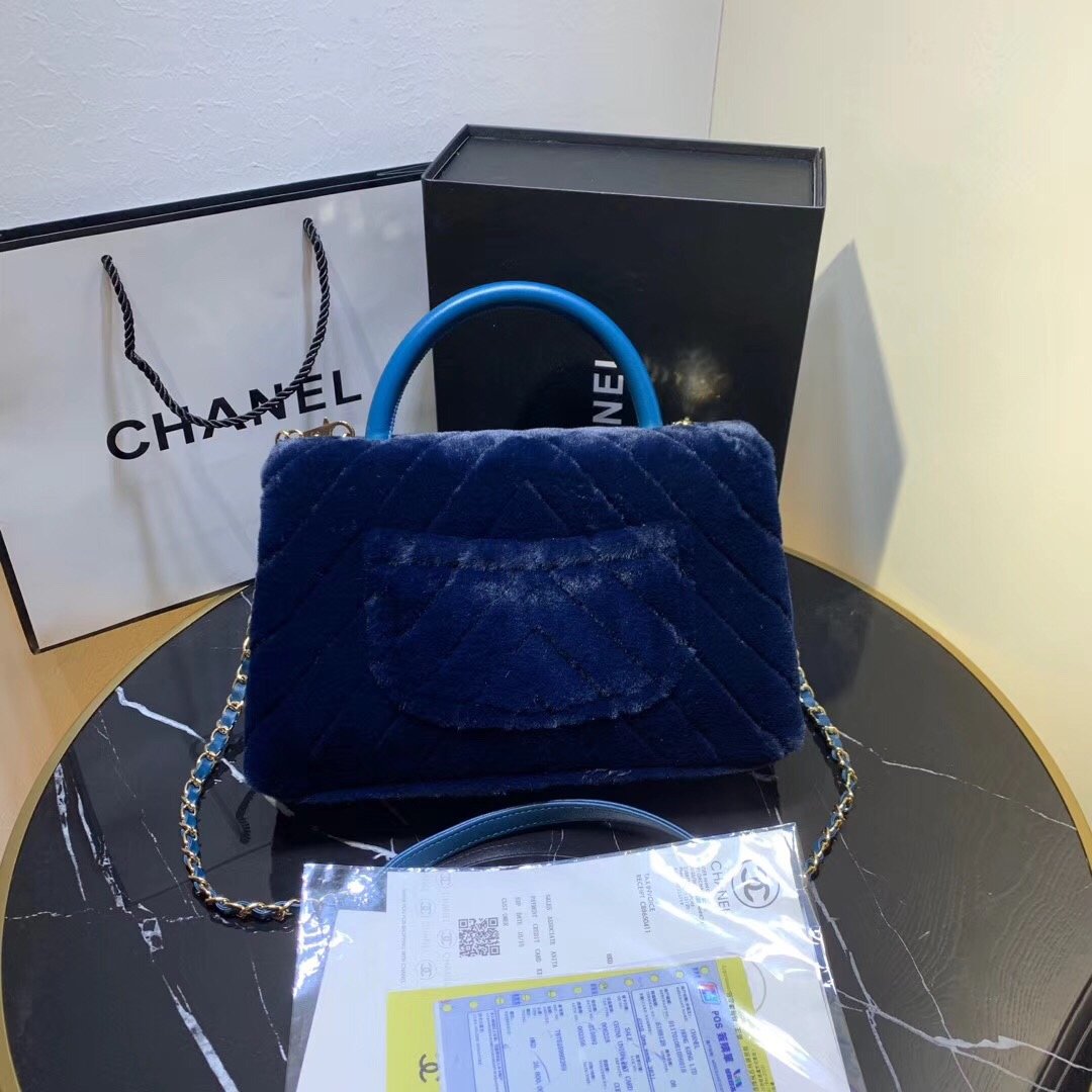 Ch**el bag 28cm blue