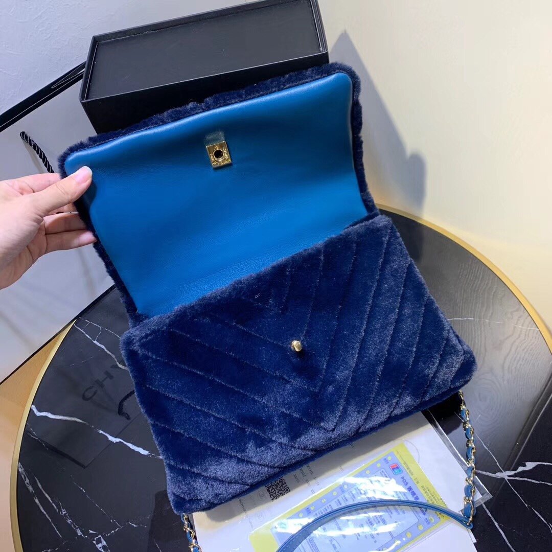 Ch**el bag 28cm blue