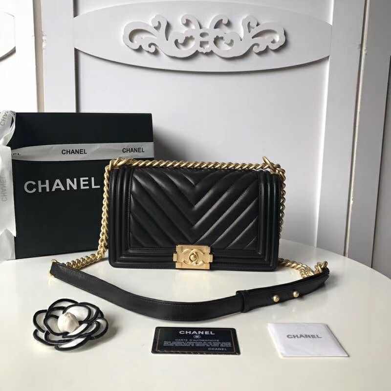 Ch**el Leboy Lambskin 25cm black