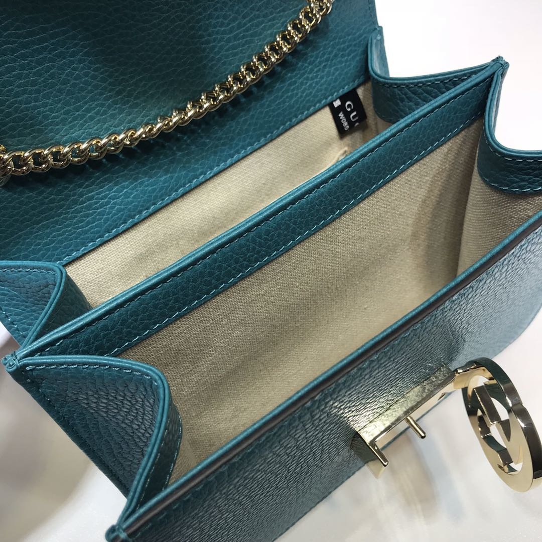 Gvc*1 510304 Interlocking Chain Leather Cross Body Bag