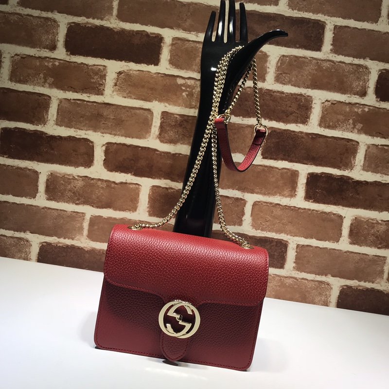 Gvc*1 510304 Interlocking Chain Leather Cross Body Bag 001