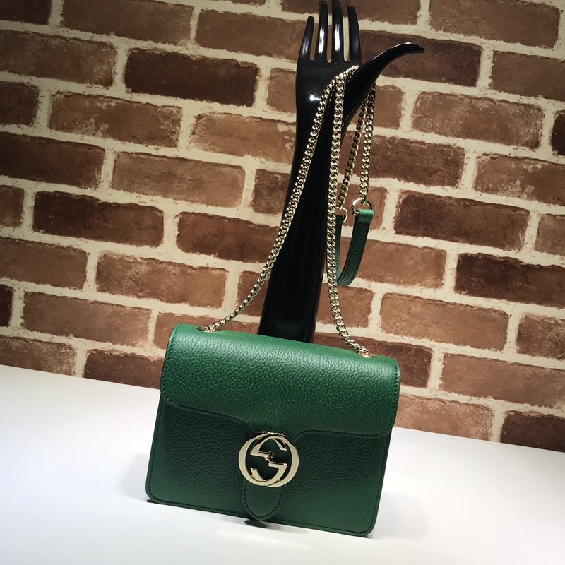 Gvc*1 510304 Interlocking Chain Leather Cross Body Bag 004
