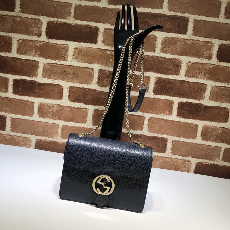 Gvc*1 510304 Interlocking Chain Leather Cross Body Bag 005