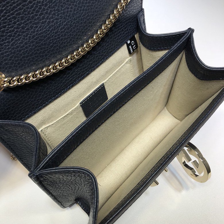 Gvc*1 510304 Interlocking Chain Leather Cross Body Bag 005