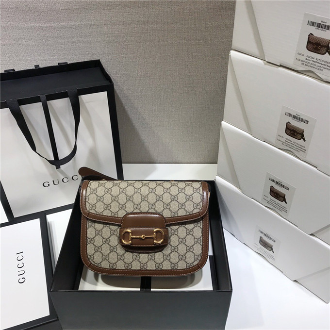 Bagsaaa Gvc*1 Horsebit 1955 small shoulder bag 602204 beige & brown - 25 x 18 x 8 cm