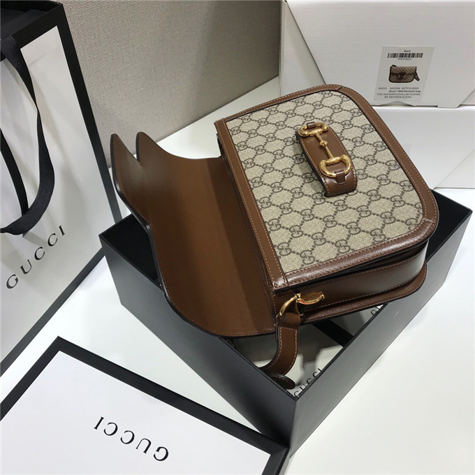Bagsaaa Gvc*1 Horsebit 1955 small shoulder bag 602204 beige & brown - 25 x 18 x 8 cm