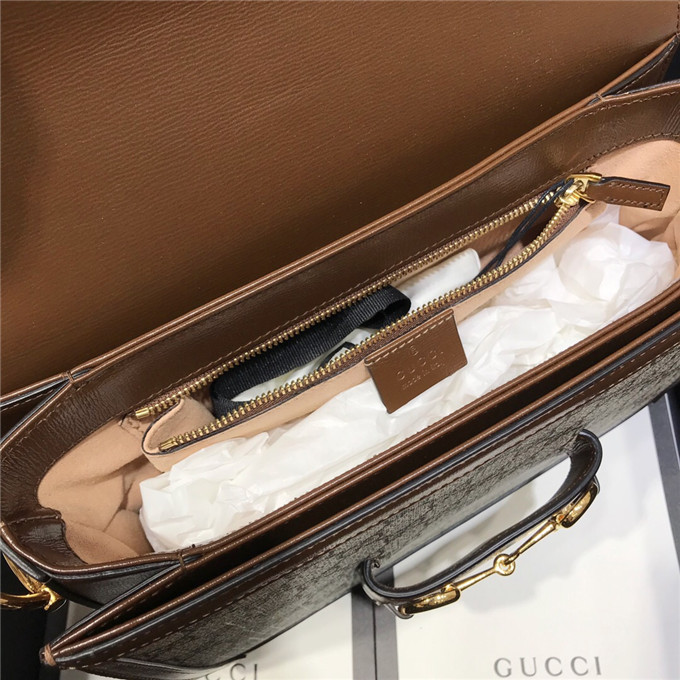 Bagsaaa Gvc*1 Horsebit 1955 small shoulder bag 602204 beige & brown - 25 x 18 x 8 cm