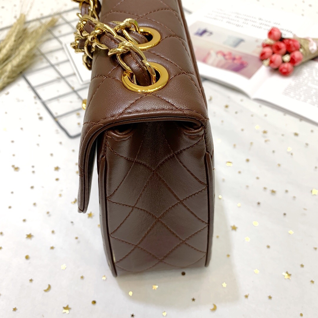 Ch**el Classic Flap Bag 30cm Dark Brown