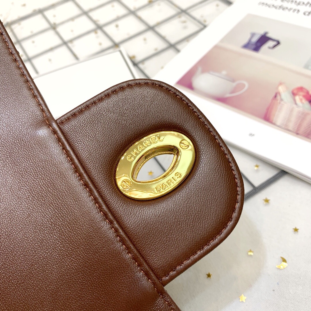 Ch**el Classic Flap Bag 30cm Dark Brown
