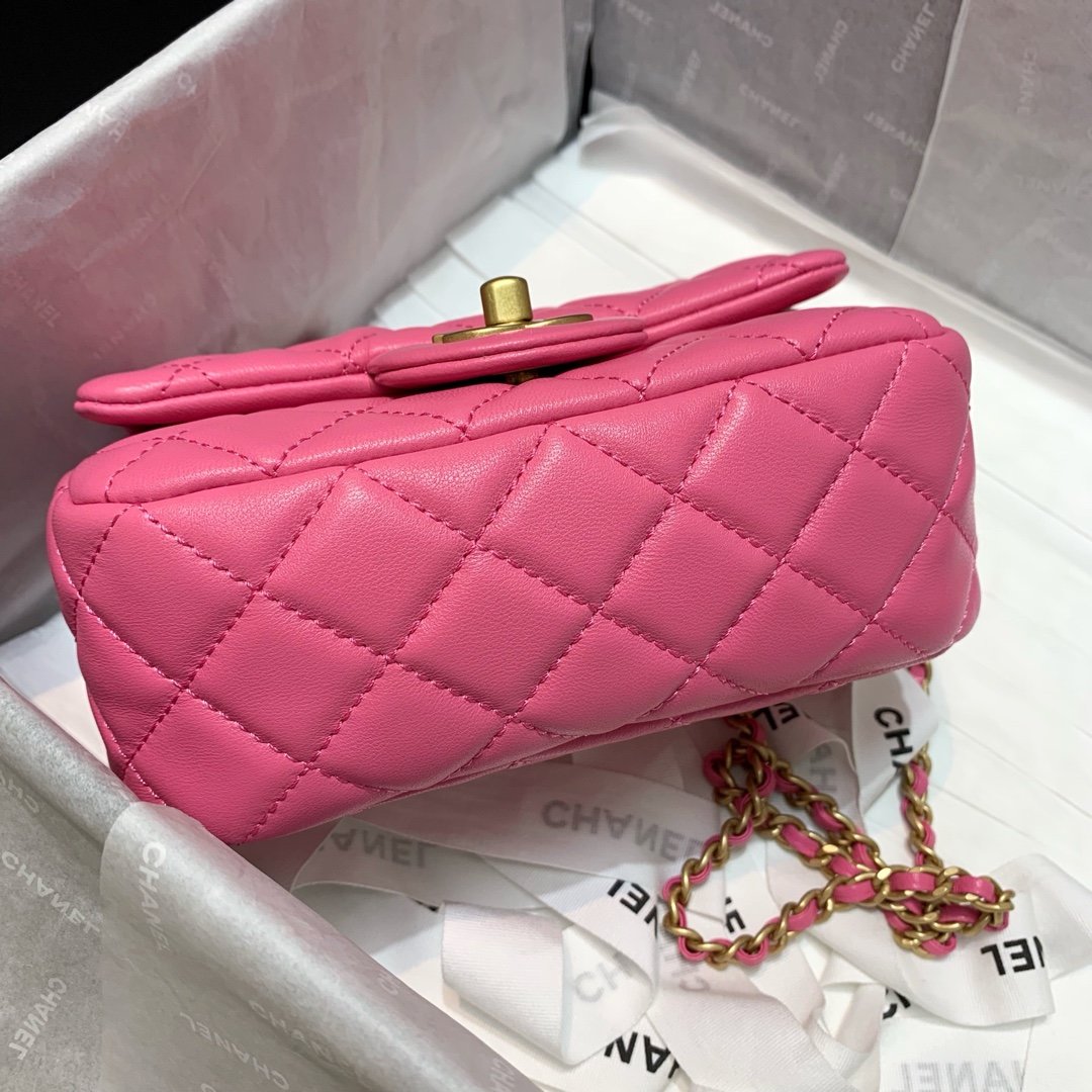 Ch**el Mini Flap Bag 17cm Pink