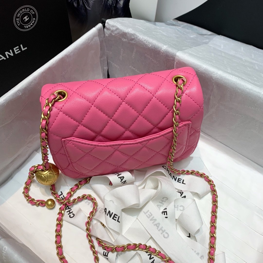 Ch**el Mini Flap Bag 17cm Pink