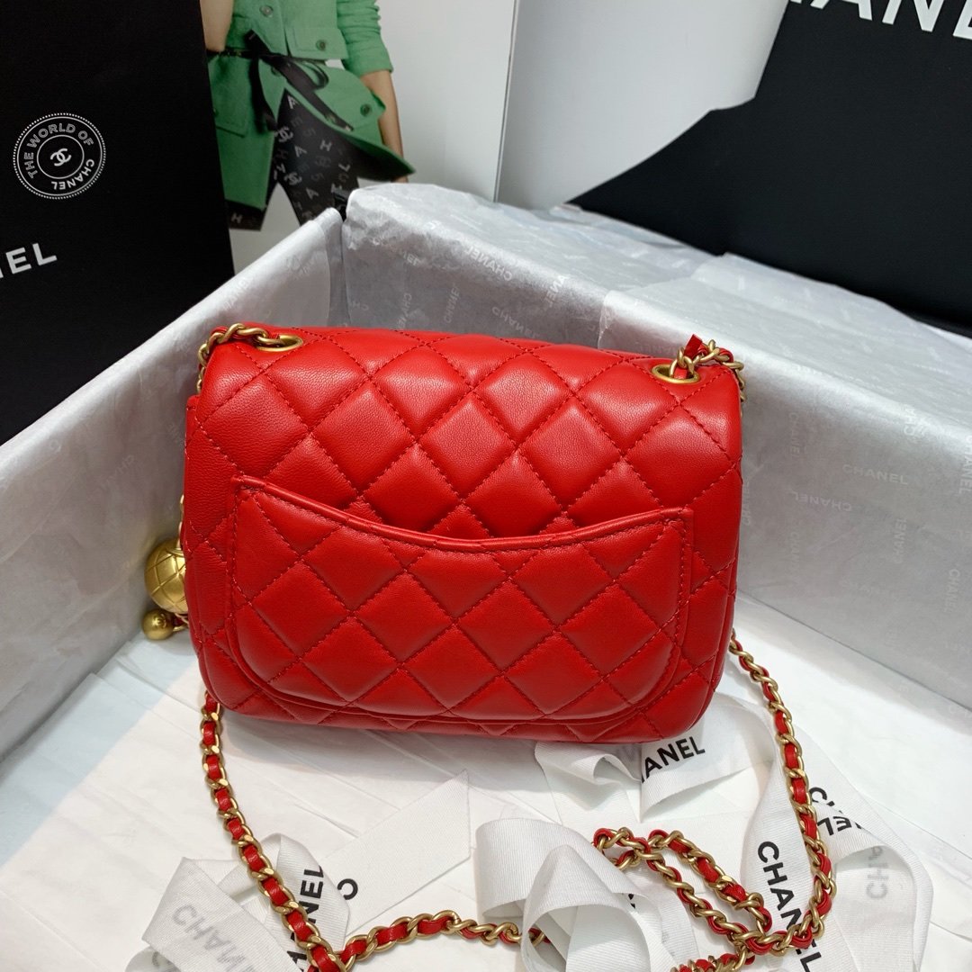 Ch**el Mini Flap Bag 17cm Red