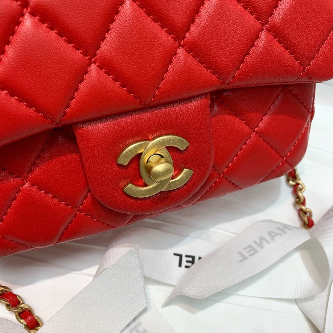 Ch**el Mini Flap Bag 17cm Red