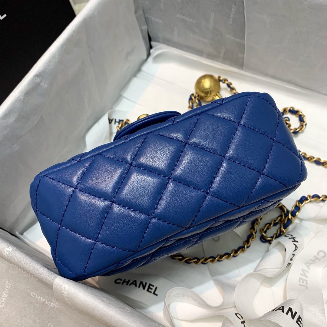 Ch**el Mini Flap Bag 17cm Blue