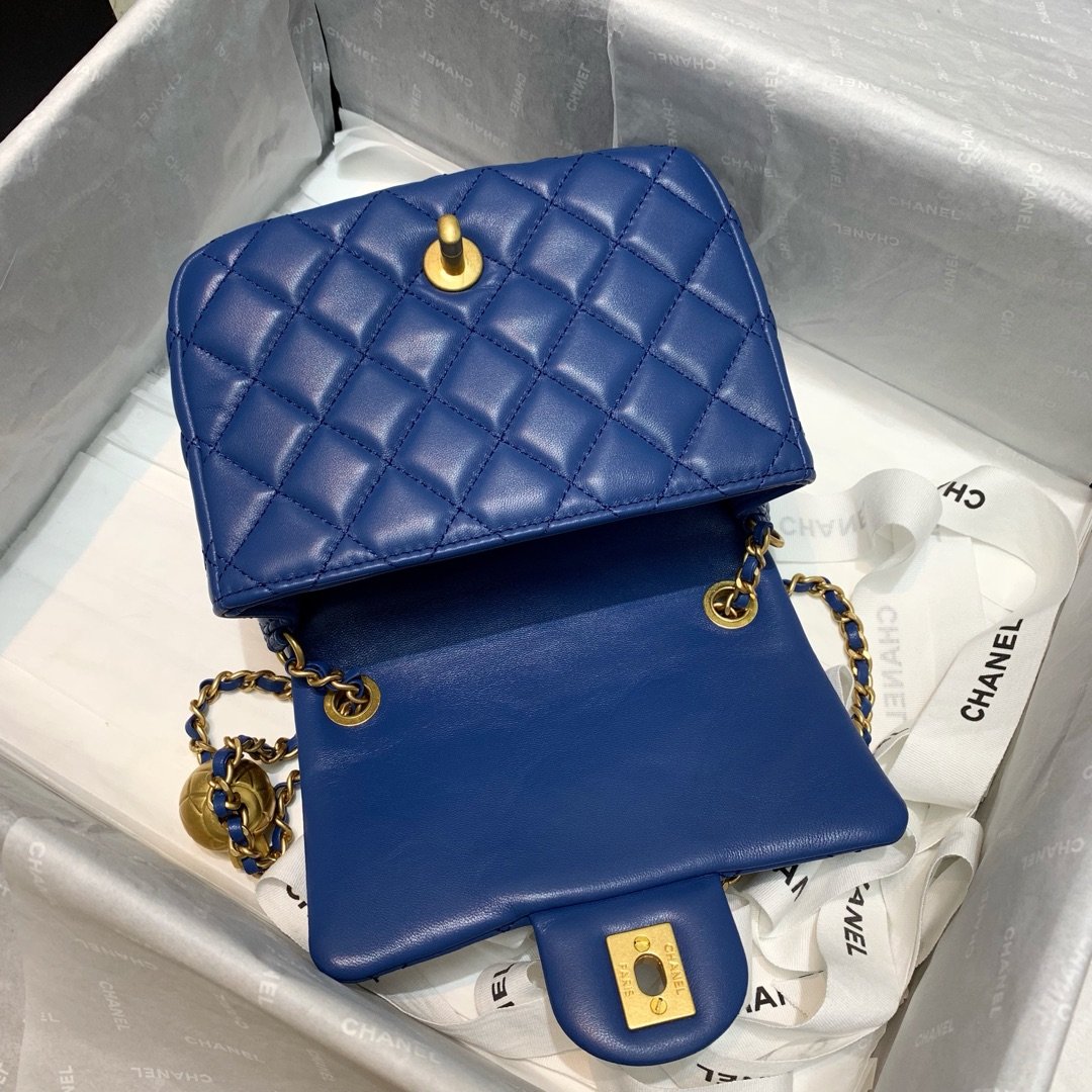 Ch**el Mini Flap Bag 17cm Blue
