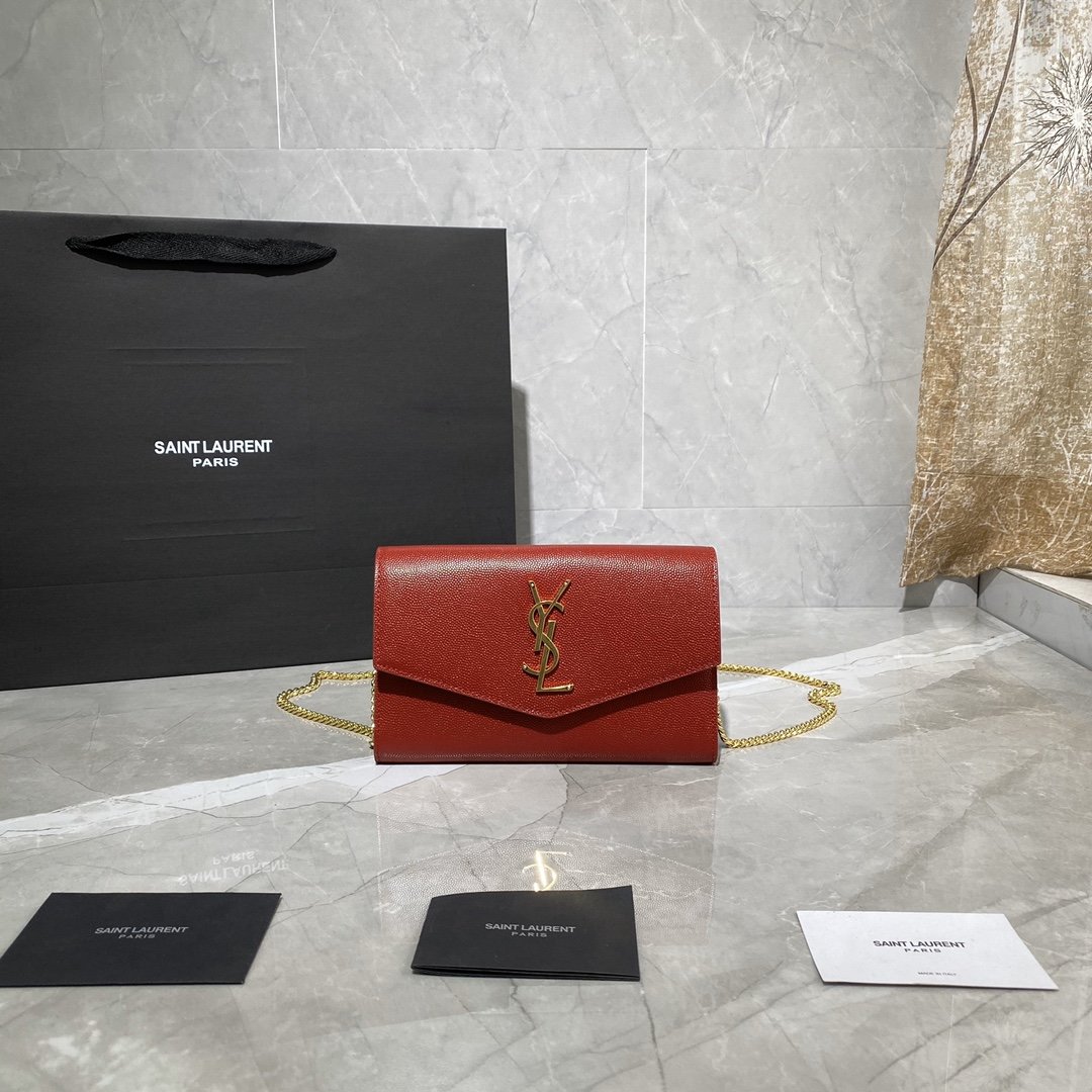Y51 Sa1nt Lau*nt UPTOWN Chain Wallet Red