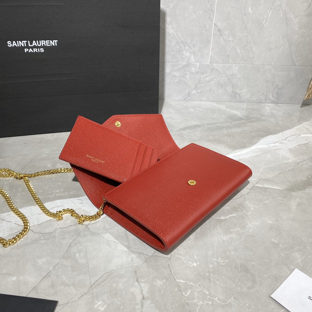Y51 Sa1nt Lau*nt UPTOWN Chain Wallet Red