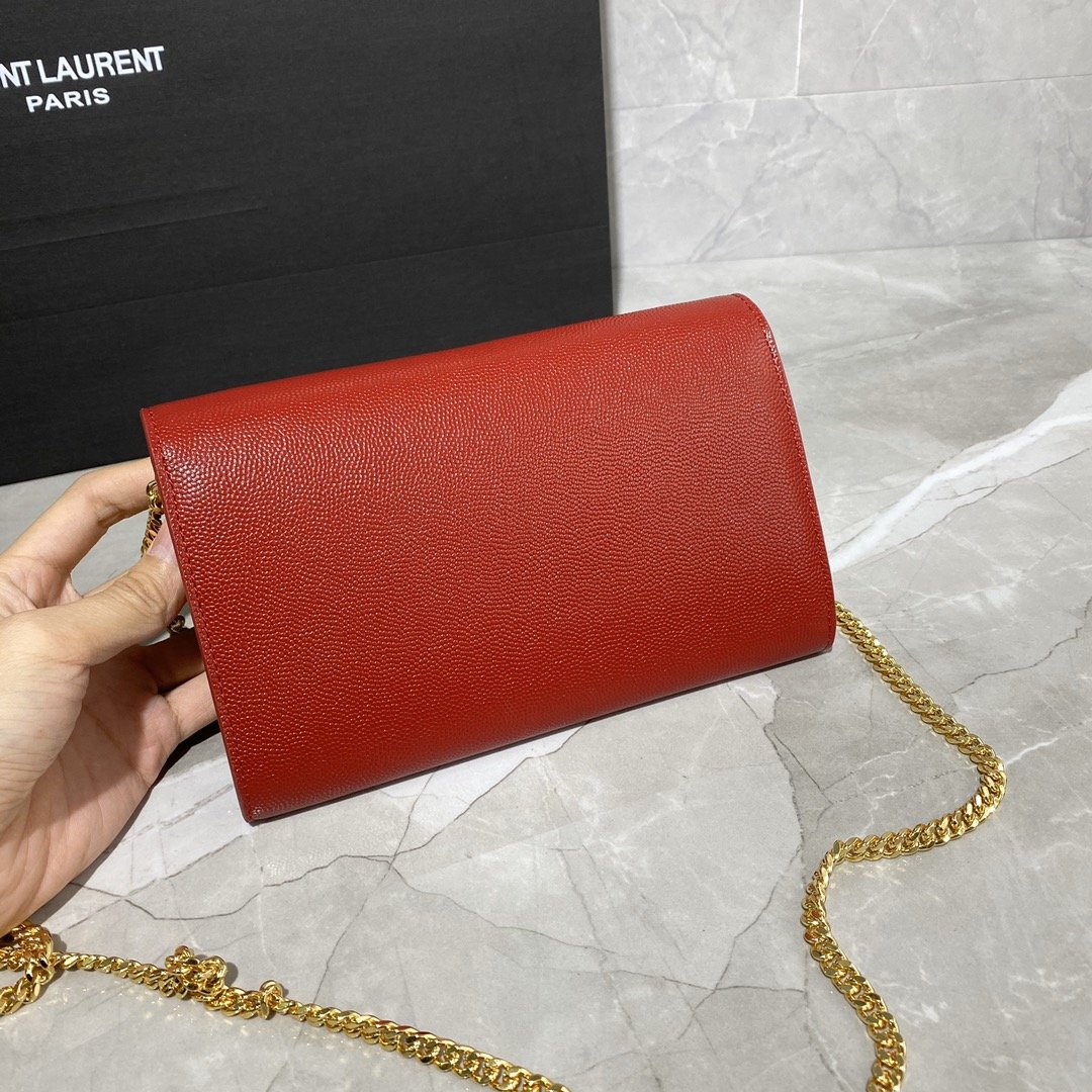 Y51 Sa1nt Lau*nt UPTOWN Chain Wallet Red