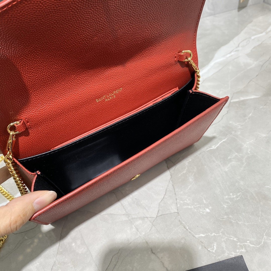 Y51 Sa1nt Lau*nt UPTOWN Chain Wallet Red