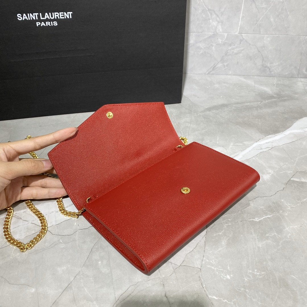 Y51 Sa1nt Lau*nt UPTOWN Chain Wallet Red