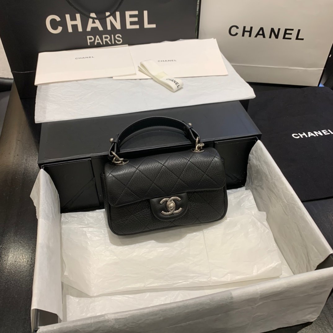 Ch**el CF BAG 18CM CAVIAR BLACK