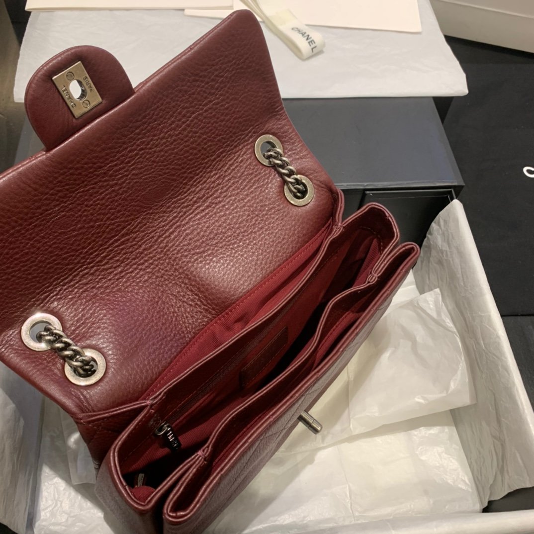 Ch**el CF BAG CAVIAR 24CM RED