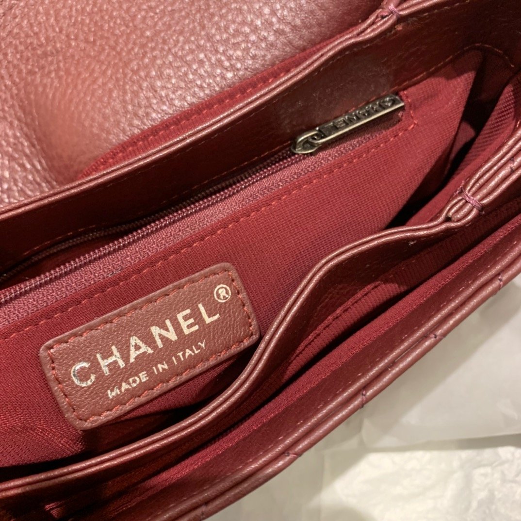 Ch**el CF BAG CAVIAR 24CM RED