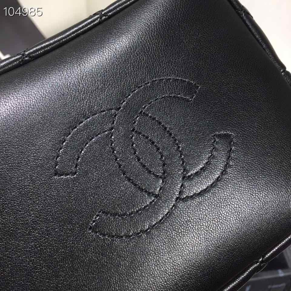 Ch**el Lambskin Gold Metal Pink Small Hobo Bag black