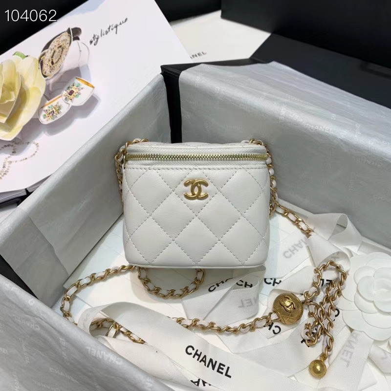Ch**el 2020 SS Cosmetic Bag White