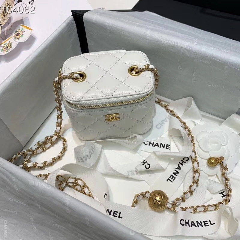 Ch**el 2020 SS Cosmetic Bag White
