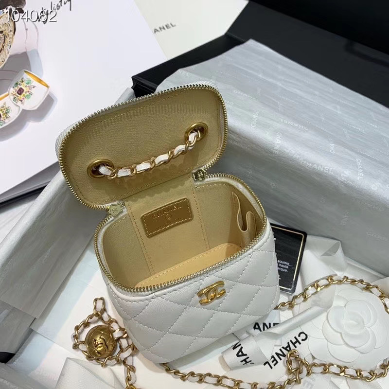 Ch**el 2020 SS Cosmetic Bag White