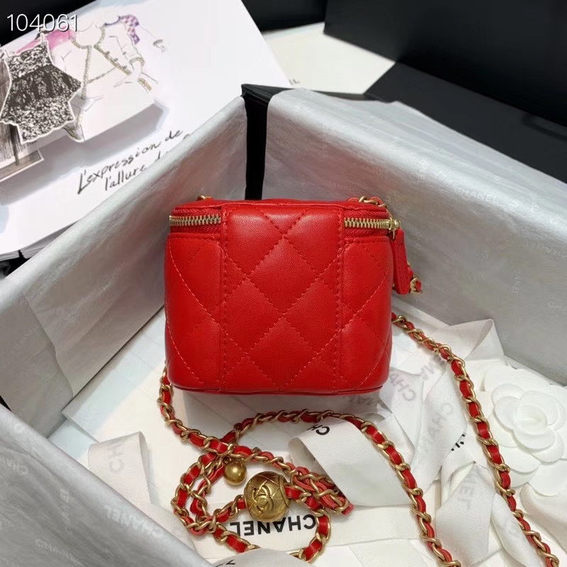 Ch**el 2020 SS Cosmetic Bag Red