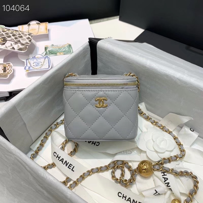 Ch**el 2020 SS Cosmetic Bag Gray