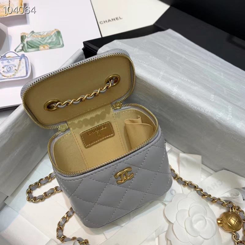 Ch**el 2020 SS Cosmetic Bag Gray