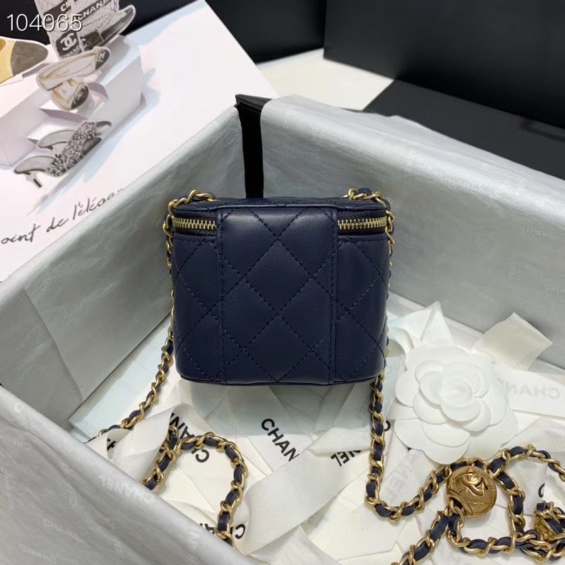 Ch**el 2020 SS Cosmetic Bag Navy Blue