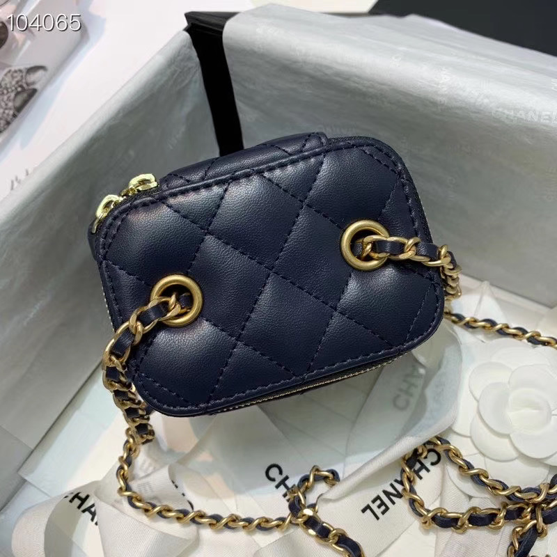 Ch**el 2020 SS Cosmetic Bag Navy Blue