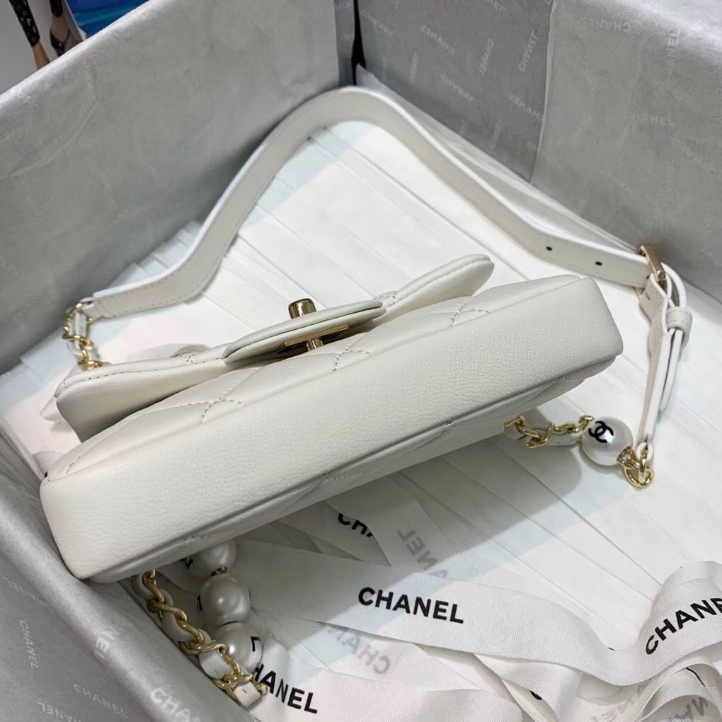 Ch**el 2020 Spring Flap Bag White
