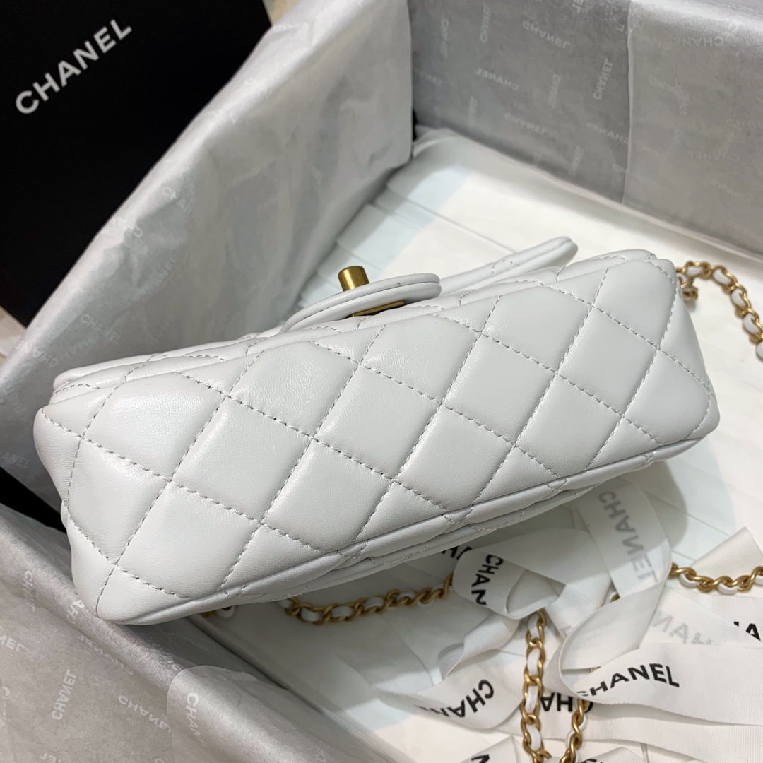 Ch**el Flap Bag 20CM White
