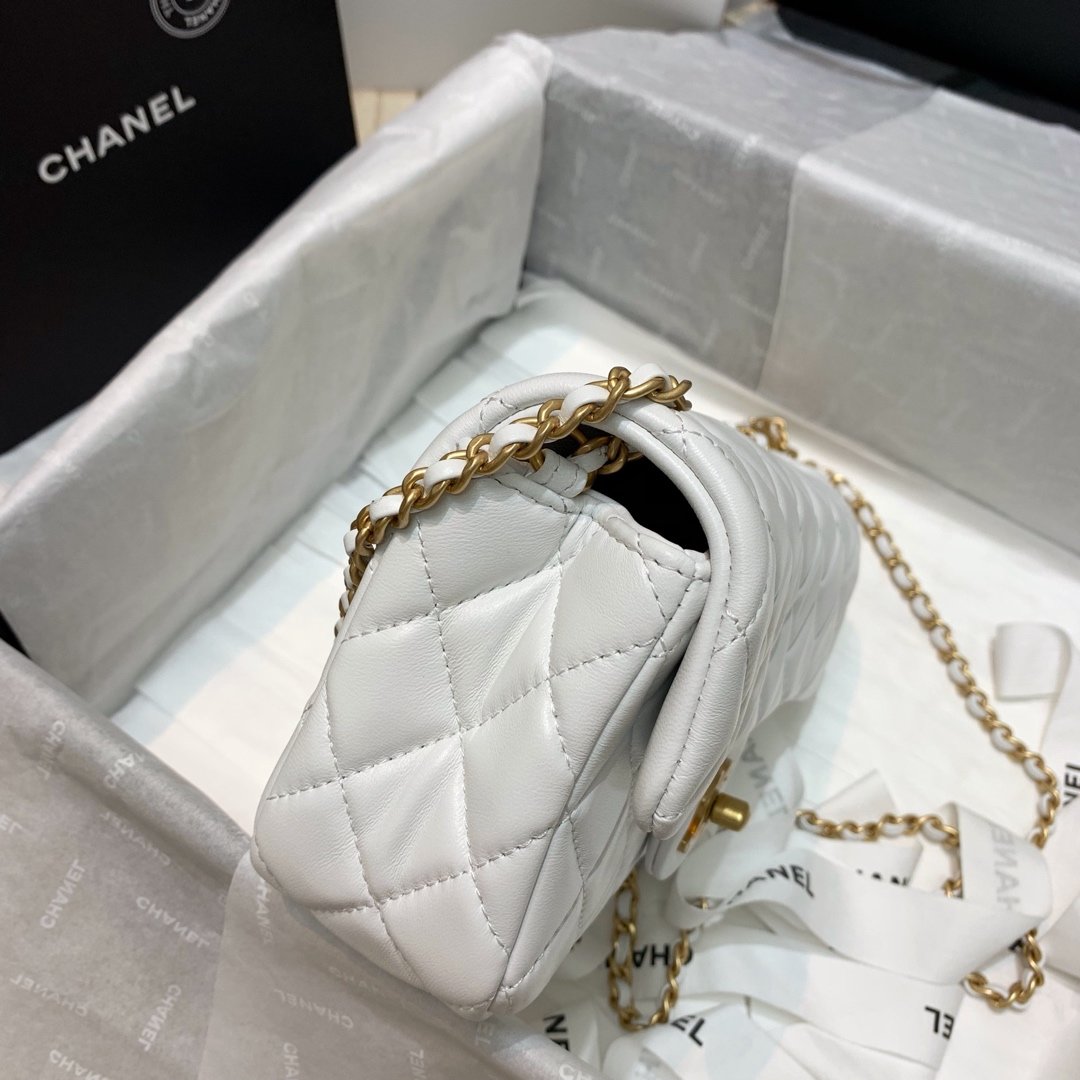 Ch**el Flap Bag 20CM White
