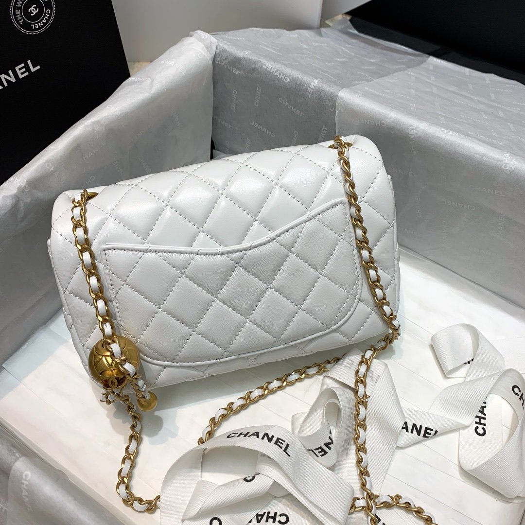 Ch**el Flap Bag 20CM White