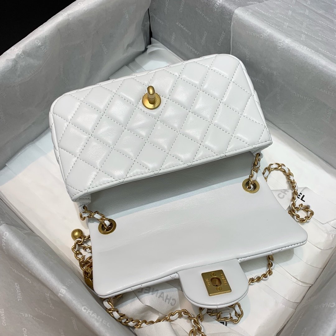 Ch**el Flap Bag 20CM White