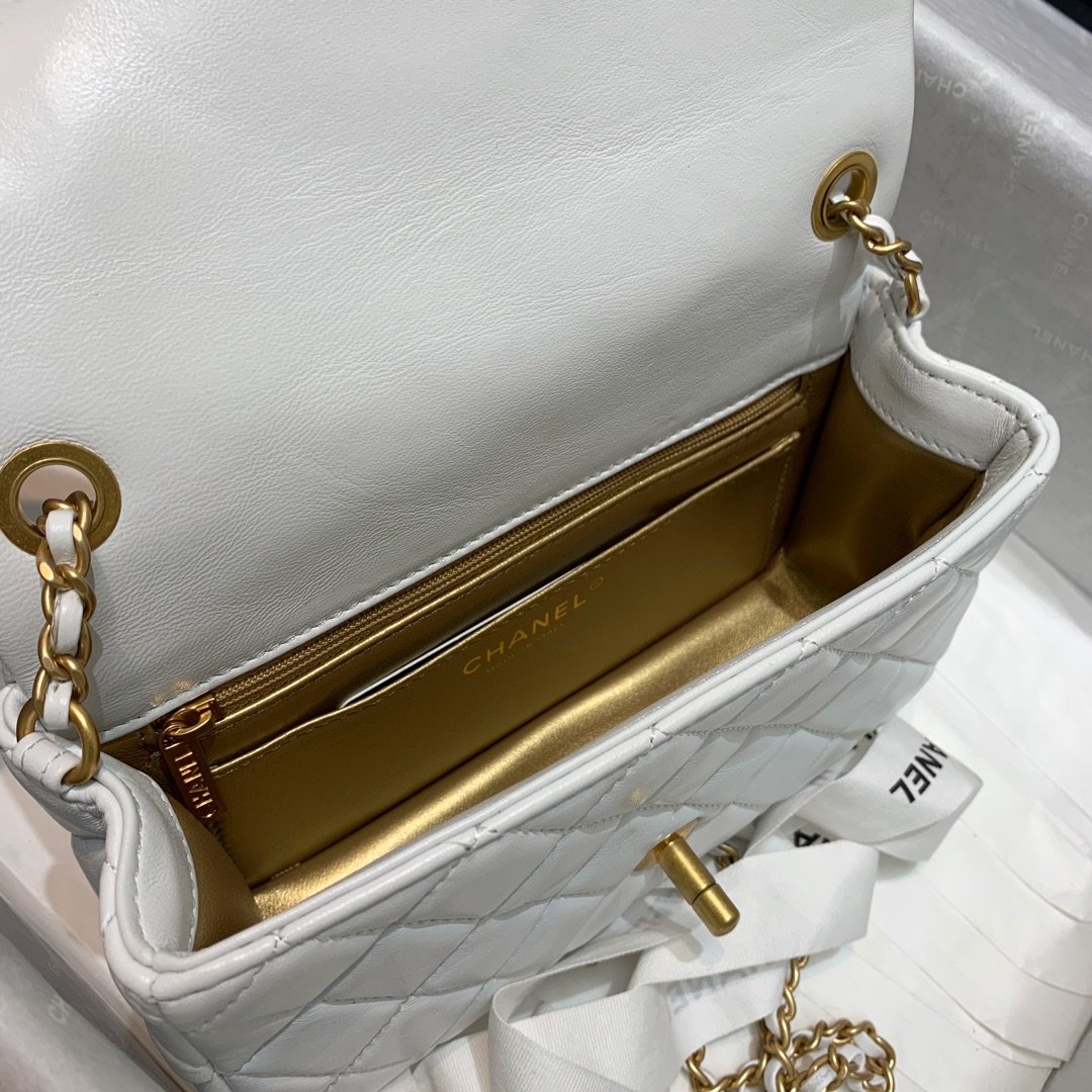 Ch**el Flap Bag 20CM White