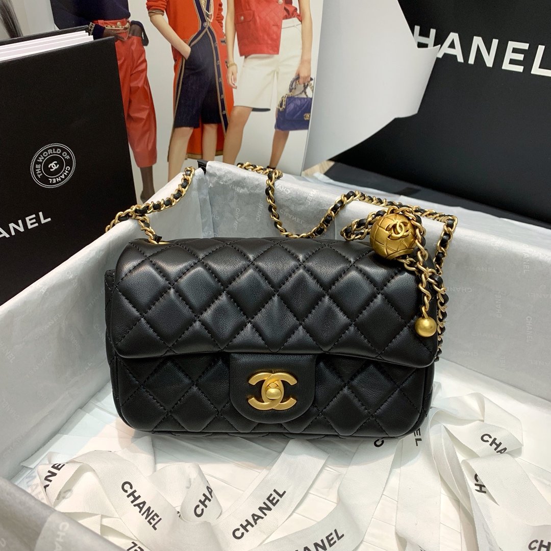 Ch**el Flap Bag 20CM Black