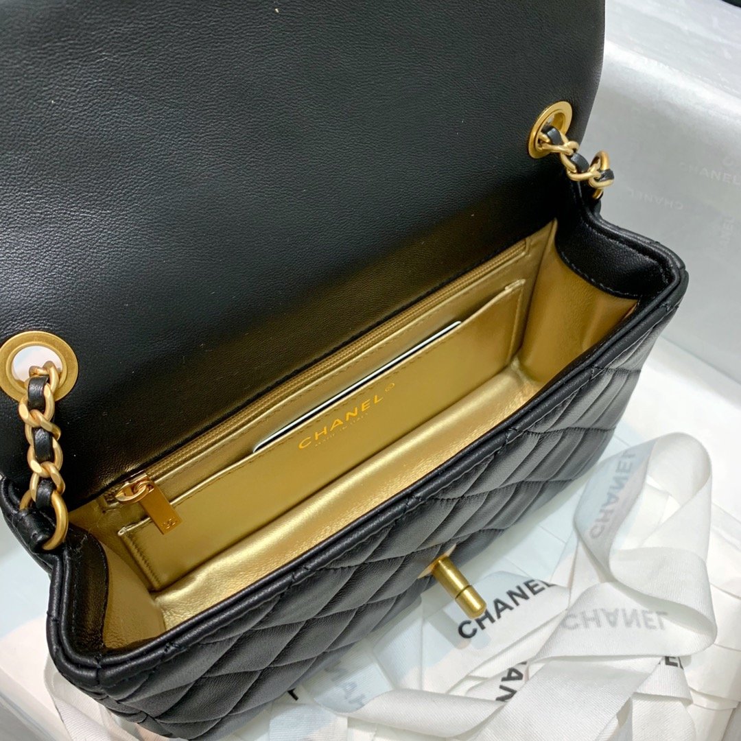 Ch**el Flap Bag 20CM Black
