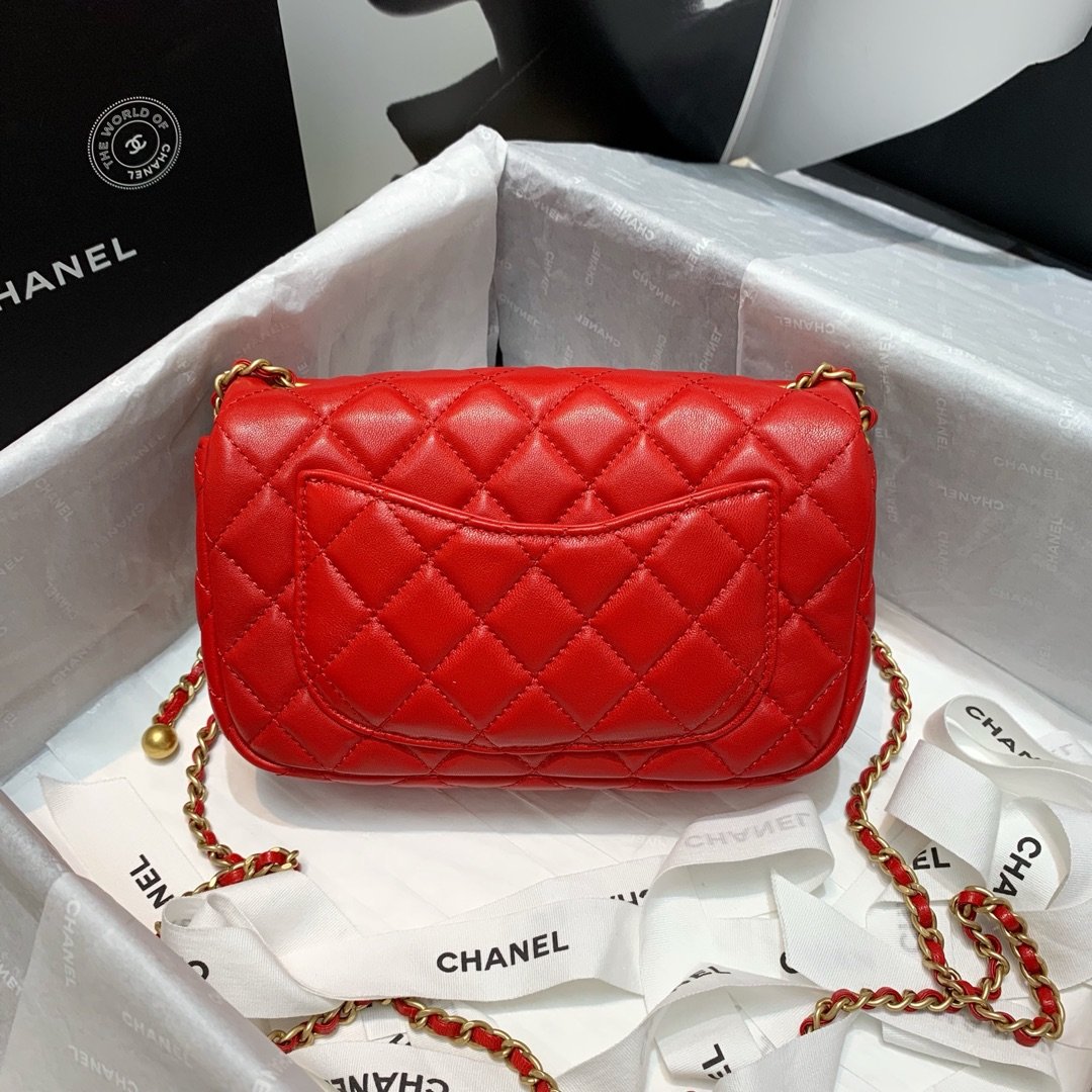 Ch**el Flap Bag 20CM Red