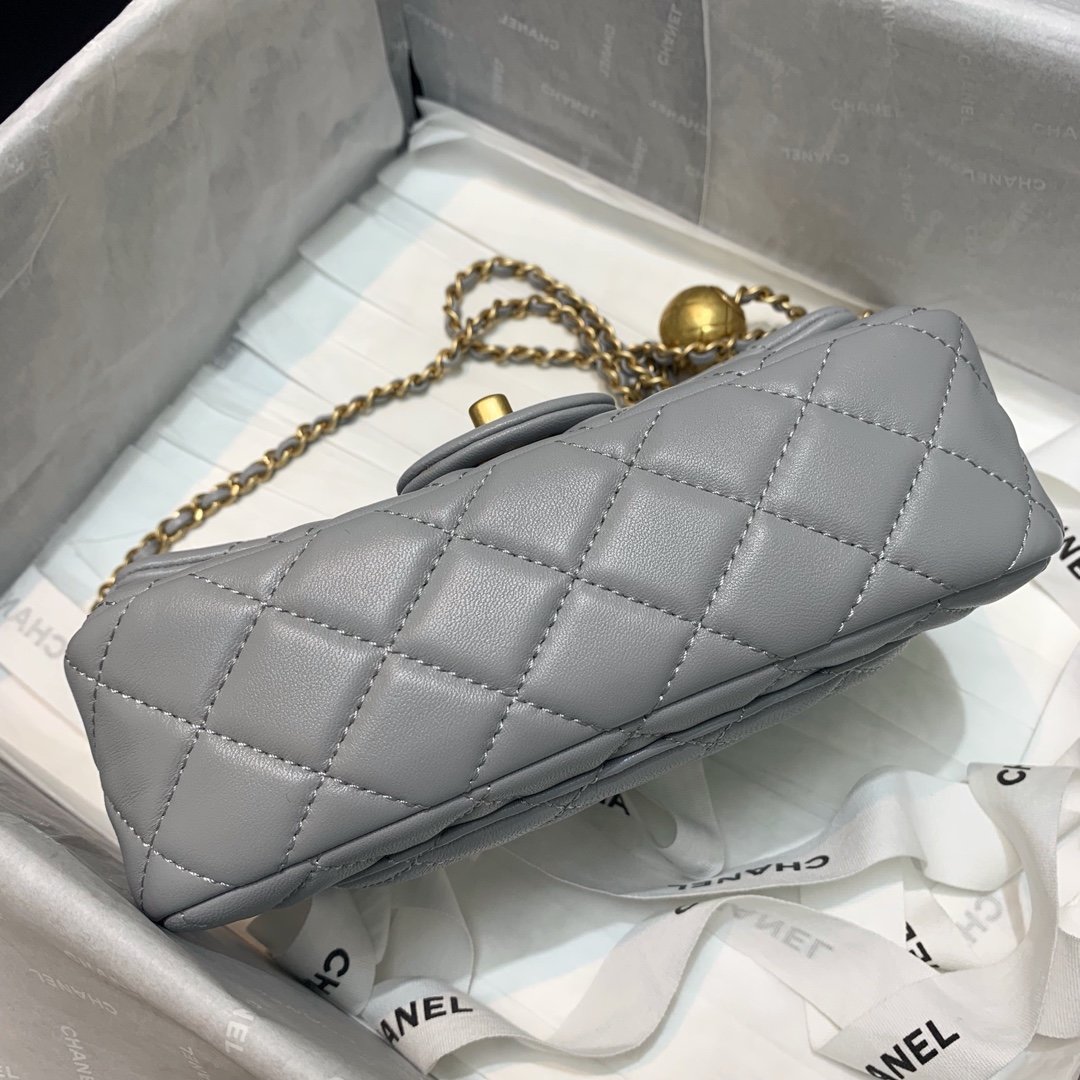 Ch**el Flap Bag 20CM Gray