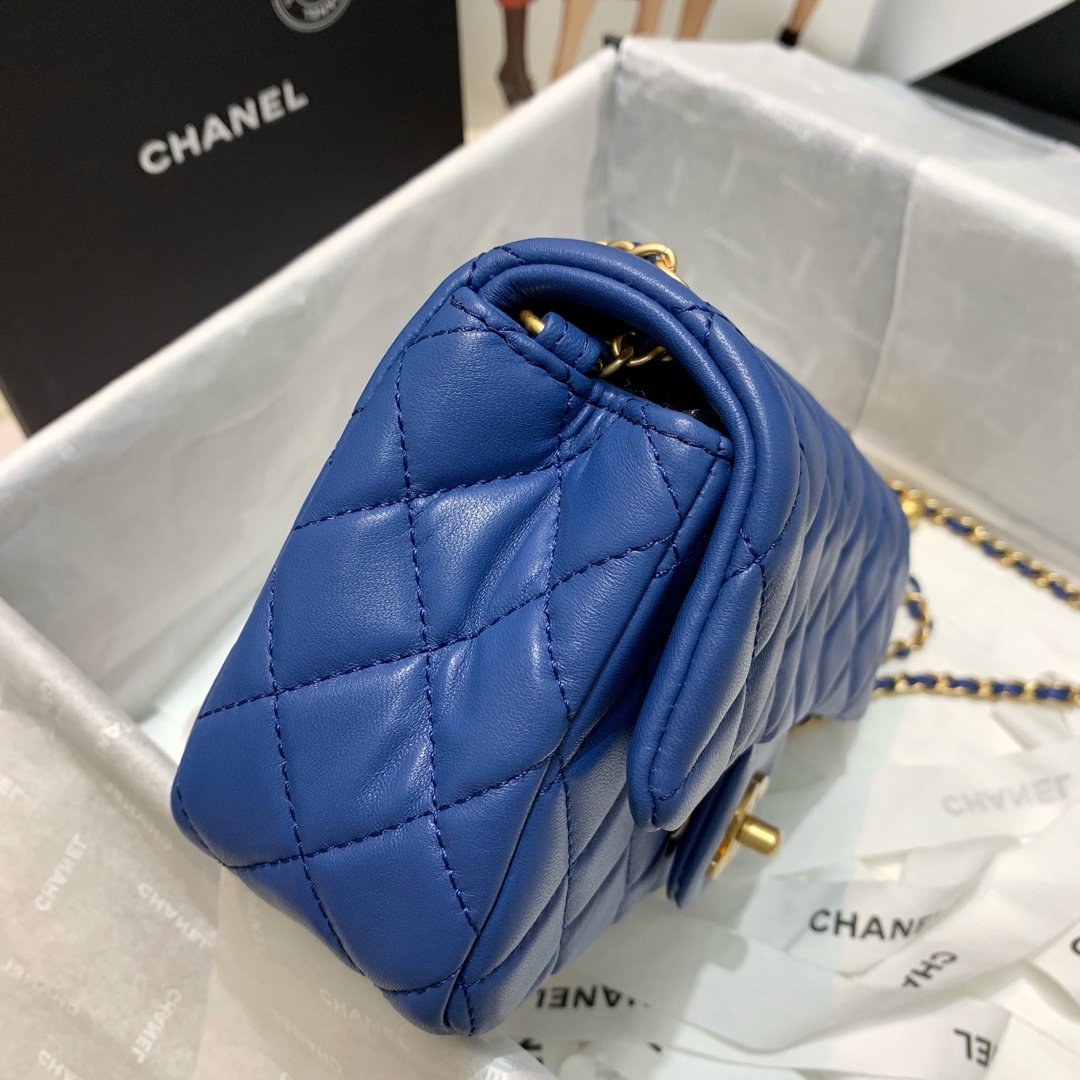 Ch**el Flap Bag 20CM Navy Blue
