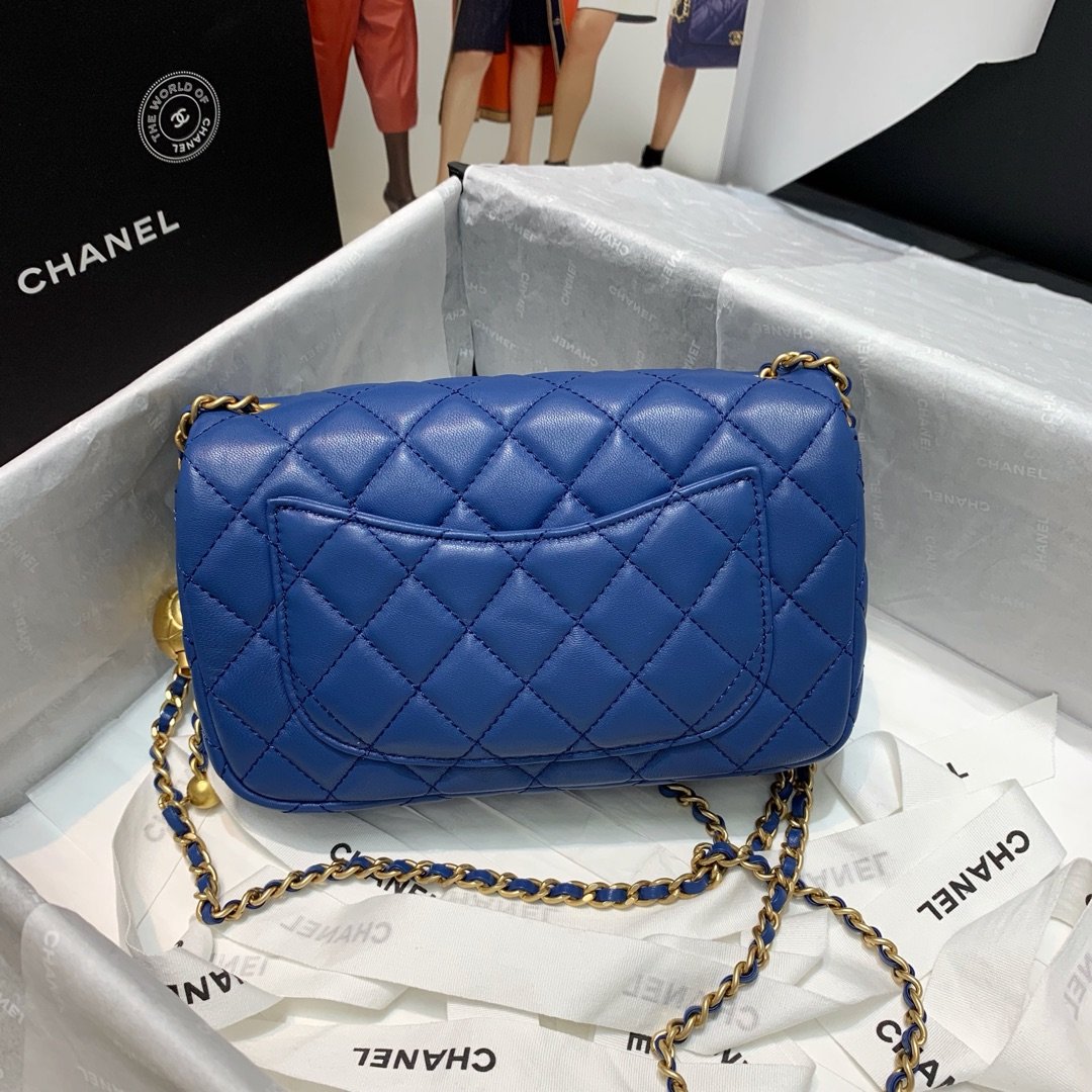 Ch**el Flap Bag 20CM Navy Blue