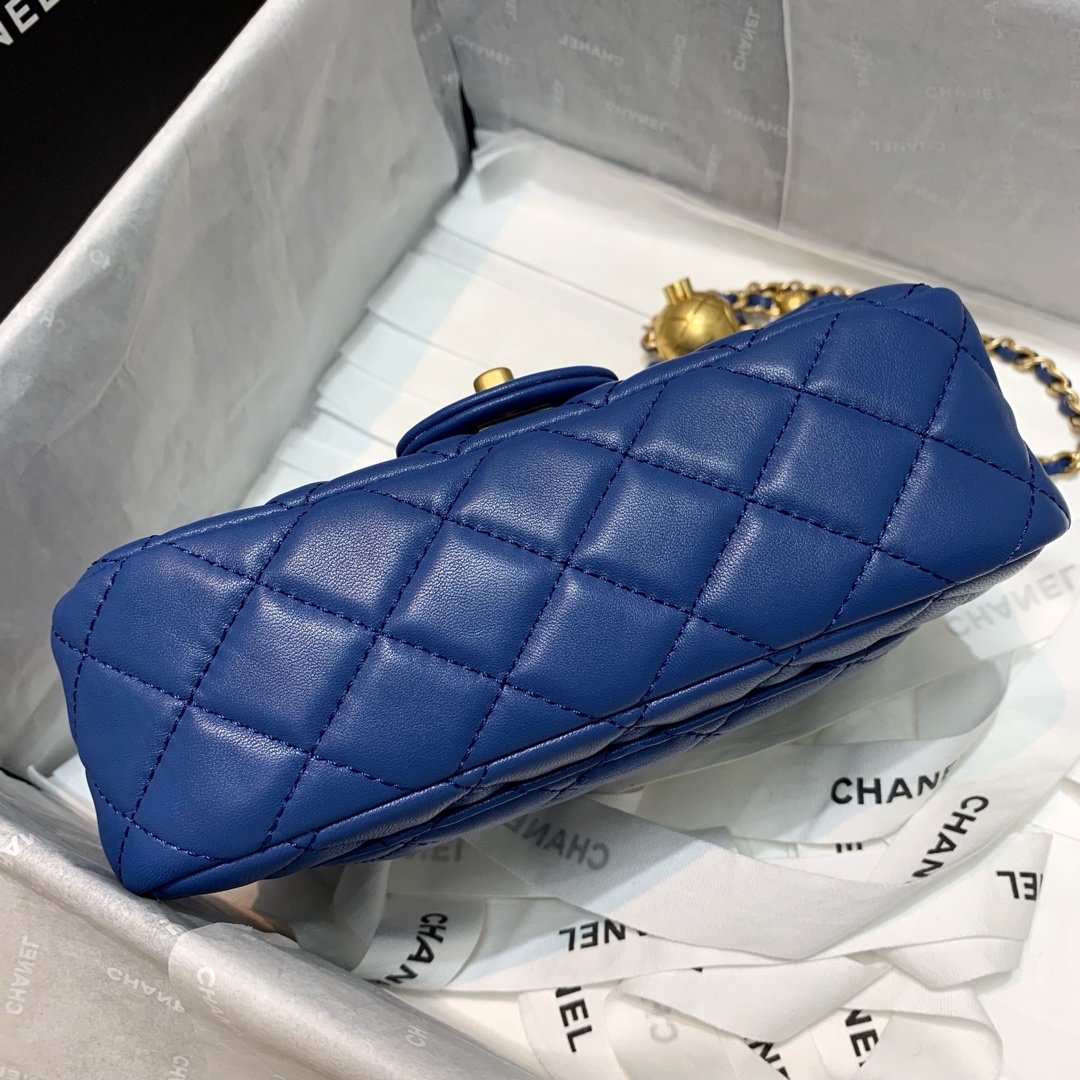 Ch**el Flap Bag 20CM Navy Blue