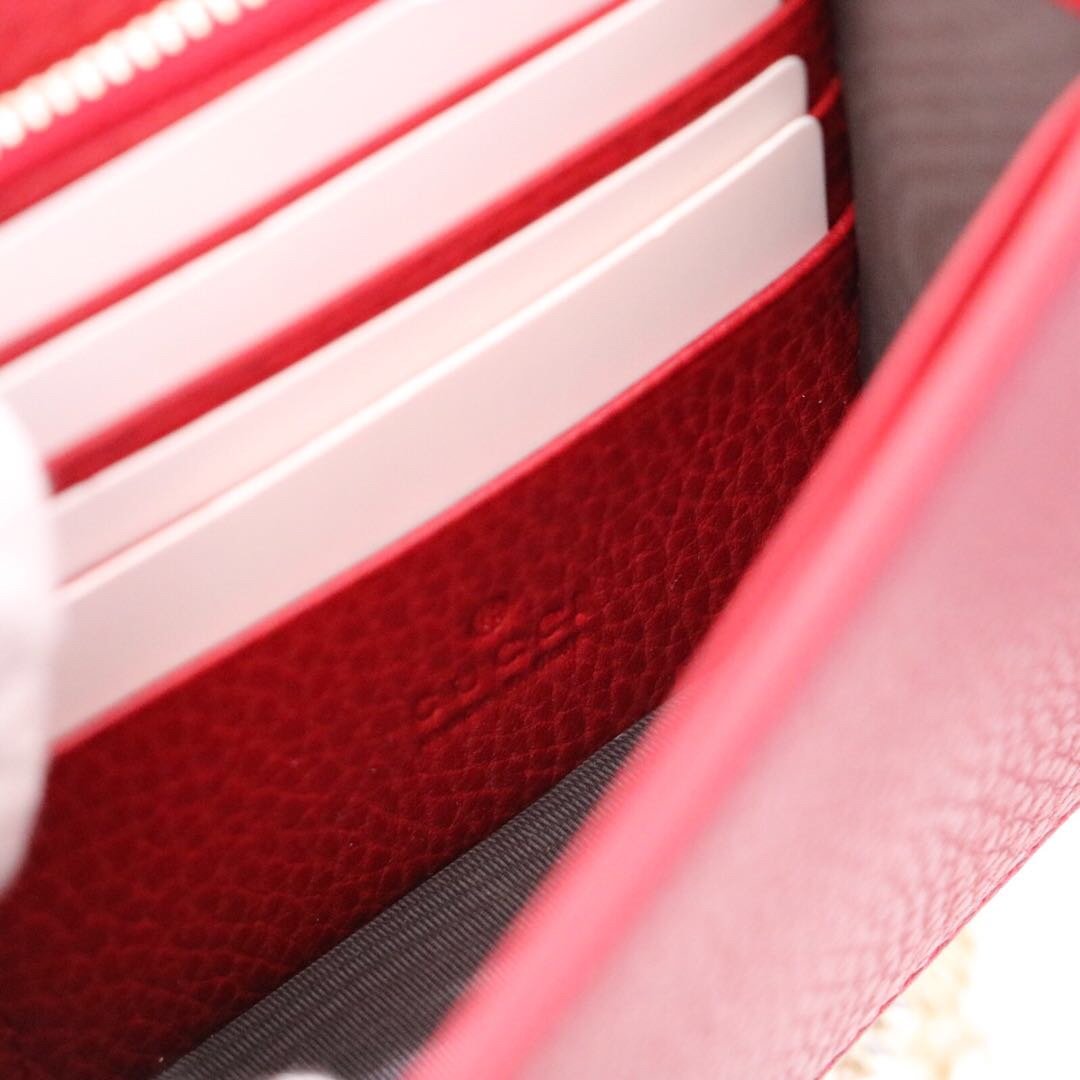 Gvc*1 510314 Red Leather Interlocking Bag